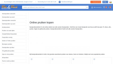 Reviews over Feestpruikenwinkel.nl
