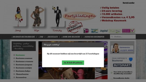 Reviews over Partykleding4u.nl